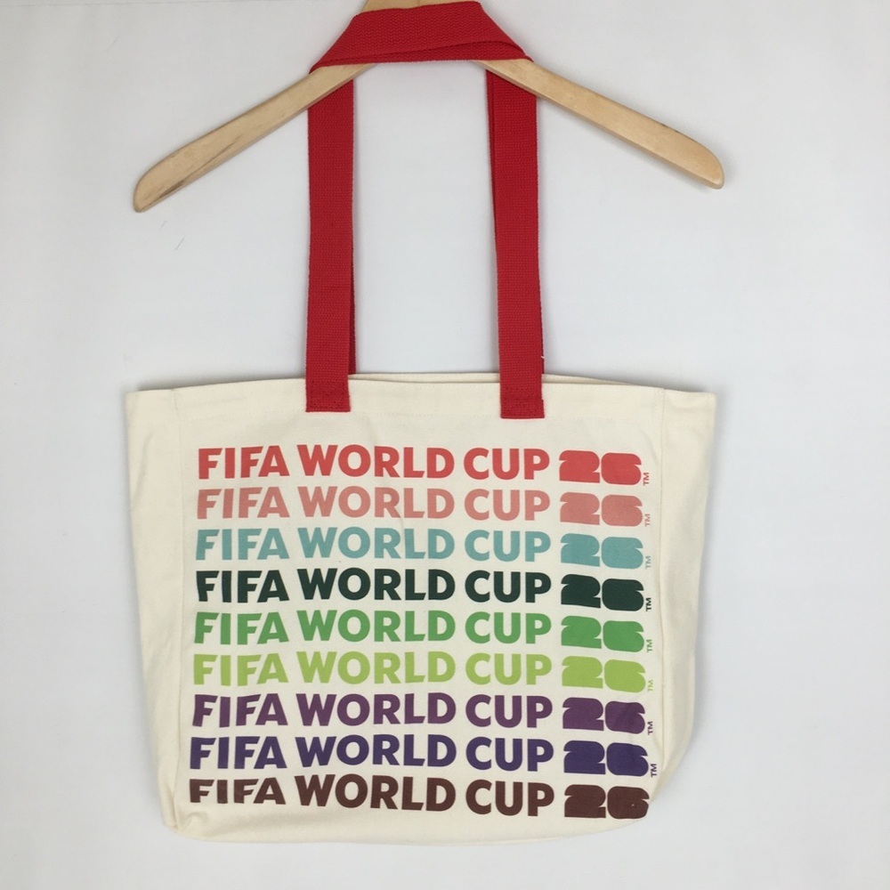 FIFA World Cup 2026 Multicolor Canvas Tote Bag Soccer Fan NEW NWT